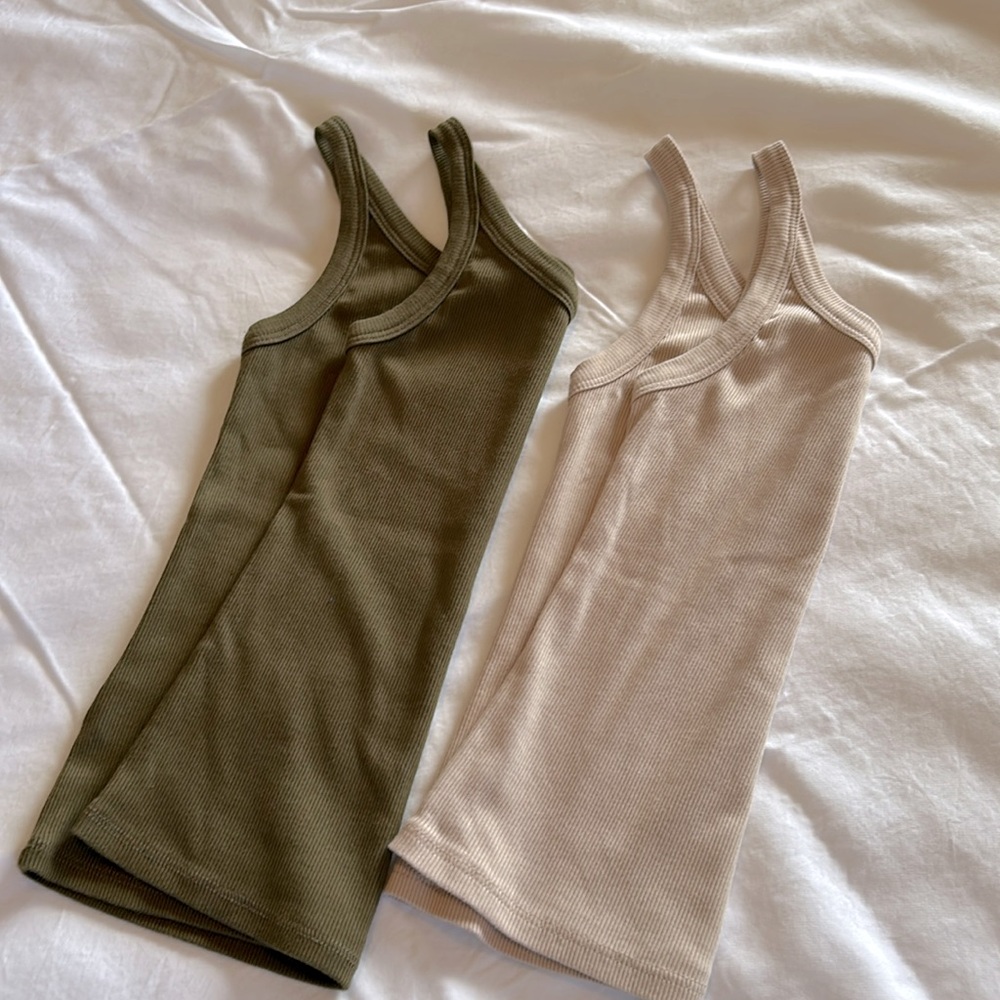 2 pack ribbed Organic cotton tanks